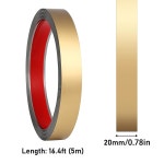 골드 필 앤 스틱 메탈 몰딩 트림, 금속화 브러시 마감 거울 프레임, 벽, 타일 가장자리, 벽난로 및 가정용 DIY 장식용 16.4피트 x 0.8인치... 