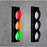 방 LED 벽 조명 리모컨 포함 신호등 침실 벽 라이트 조절 가능 빨간색 노란색 녹색 라이트 5W x 3 : 해외샵24