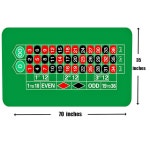 SEETOOGOAMES 포커 테이블탑 매트 카지노 텍사스 미끄럼방지 블랙잭 펠트 레이아웃 게임 룰렛 휴대용 고무 홀덤 8인용 70X35인치 1... 