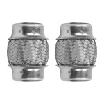 RP 놀라운 출력, 2팩 인치 입구 배기 플렉스 파이프, 2 ID x 4 길이 유연한 튜브, 스테인리스 스틸 더블 브레이드 헤비 듀티 범용 핏 머플러... 