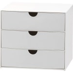 책상정리서랍 책상위서랍 수납함 와이드 3단 손잡이 파일 책상미니서랍 볼 소형 그레이 화이트 스몰 : 글로샵s