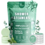 샤워 스티머 아로마테라피 15팩 폭탄 아내를 위한 선물, 천연 에센셜 오일을 멘톨 & 유칼립투스, 생일 여성 남성 목욕 스트레스 해소 : 딜백