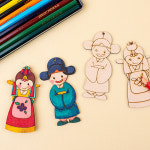 우드 한복 아이 전통 액자 : 시니어돌봄미술