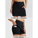 윌릿 여성 골프 스커트 지퍼 포켓 하이웨이스트 스트레치 팬츠 퀵 드라이 운동 테니스 캐주얼 Khaki 10 : 바스바스