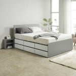 2단 서랍형 침대 높은 프레임 고상형 침대 서랍장 있는 침대 : 힐링 잡화점