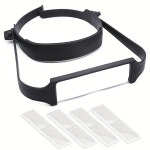 헤드 마운트 돋보기 바이저 4 렌즈 헤드밴드  상 루페4개 렌즈 포함 수리 공예 저시력용 1.6X-3.5X : 리치106