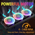 컨트롤러가 있는 PC 케이스용 DS 120MM 링 RGB 케이스 팬, 컴퓨터 ATX 풀 타워, 미들 타워(LED 팬 3PACK 키트, 2PACK LED 스트립, 1세대... 