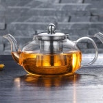 명확한 붕 규산염 유리 주전자 스테인레스 스틸 주입기 스트레이너 Teaware 도구 내열성 느슨한 잎 차 세트 : 주-주마켓