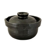 이가모노 뚝배기 직화 도자기 냄비 2-3인용 블랙 1200ml : 어센틱클럽