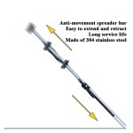 조절 가능한 화물 안정기 바 - 안전한 적재 잠금 장치, 미끄럼 방지 패드가 있는 알루미늄 래칫 제어, 트럭 침대용 드릴 설치 없음(2350... 