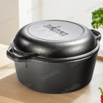 롯지 무쇠 더블 더치오븐 냄비 4.7L 블랙 : 토파지아