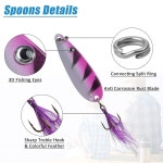 30개 낚시 루어 미끼 터 꼬리 컬러풀 하드 메탈 키트 트레블 훅스 베이스 송어 연어 소금물 민물 숟가락 세트 : 곰곰키위