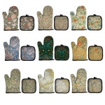 미국 일러스트 레이션 전자 레인지 장갑 Potholder 주방 매트 식물 꽃 베이킹 내열성 오븐 : 주-주마켓