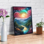 OFRKE 조경 다이아몬드 페인팅 키트, 성인용 문 아트, 풀 드릴 젬 홈 월 장식용 DIY 5D 핑크 점 12x16인치 A-Bucket cow : 찐.마켓