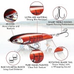 트러스센드 포포베이트와 BKK 훅 배스 월리 파이크 메기 머스키 농어를 위한 탑 워터 플로퍼 낚시 미끼 담수 또는 바닷물을 가족 낚시를... 