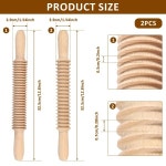 2Pcs 나무 파스타 커터 쉬운 사용 롤링 핀 Pappardelle 국수 대한 친환경 붙여 넣기 메이커 : 주-주마켓