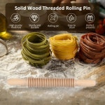 2Pcs 나무 파스타 커터 쉬운 사용 롤링 핀 Pappardelle 국수 대한 친환경 붙여 넣기 메이커 : 주-주마켓