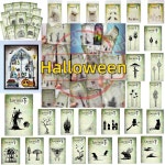 스탬프 스크랩북 2024 할로윈 클리어 우표 컬렉션 DIY 만들기 선물 카드 공예 용품 템플릿 장식 : 이십이룡산업