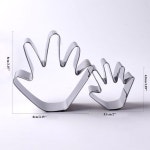 2pcs 과자 홈 장식 손 팜 스테인레스 스틸 쿠키 커터 금속 비스킷 퐁당 케이크 도구 가게 : 주-주마켓