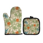 미국 일러스트 레이션 전자 레인지 장갑 Potholder 주방 매트 식물 꽃 베이킹 내열성 오븐 : 주-주마켓