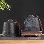 [다도 찻잎보관통] 예향원 흑유 도자기 칭심여의 찻잎통 차통 E-10561 : 예향원