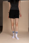 MK SOCKS 남녀공용 학생 여자 삼선 컬러 롱 중목 스포츠 8켤레세트 교복 커플 가족 패션 스트라이프 : MK SOCKS