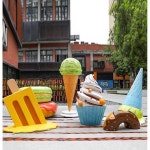 아이스크림 광고 모형 조형물 소프트콘 무인매장 홍보 빨간색과 노란색 하트 캔디 45개 : 탑빌리지