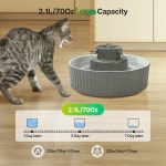 세라믹 고양이 분수, 2 1L/70온스 도자기 애완동물 음용 디스펜서, 4세트 교체 필터 및 스펀지, 초조용 펌프가 장착된 자동 개 물그릇... 
