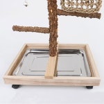 XAGMODSHN 버드케이지가 휠즈 버드 퍼치 스탠드 앵무새 놀이 스탠드 앵무새 등반 그물 새 장난감 앵무새 장난감과 함께 서 있습니다 : 코몽002