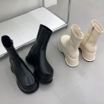 [h2474] 여성 키높이 통굽 웨지 앵클 스판 숏 부츠 : 새로이클라쓰