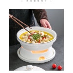 캔들 플레이팅접시 워머 보온 보온기 촛불 온열 업소용 차핑디쉬 집들이 보온용 접시 보쌈 10 화이트 9인치 국그릇 뚜껑 장성로 : 오마이딜