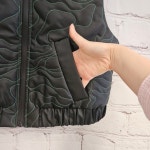 가니 퀼팅 나일론 패딩 조끼 BLACK/GREEN F6939 : 럭셔리저먼