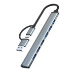7포트 알루미늄 합금 USB 2 0 허브 C 3 타입 분배기 확장기 (노트북 PC 프로 서 등 호환) USB Type C hub : 컵소피