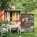 OIN 컬러라이프 카디널 메모 가든 플래그 12x18 인치 양면 외부 항상 사랑받는 네버포겟 메모 데이 묘지 야외 장식 마당 Garden Size 12 x... 