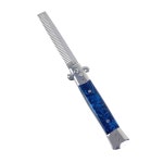 스위치블레이드 빗 포켓 나이프 헤어 브러시 자동 푸시 버튼 접이식 이발기(블루 마블) : 바스바스