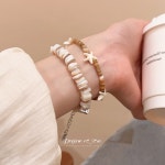 남성 십자가팔찌 팔찌 십자가 레이어드 남자팔찌 민자 실버 흰색 : 쁘레낏글로벌