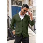 COOFANDY 남성 가디건 스웨터 케이블 니트 브이 넥 버튼업 소매가 달린 : 수성동