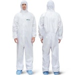 메드텍스 해즈매트 수트 - 6가지 사이즈 수트, 의료용 PPE 일회용 옵션 보호 커버올 Without Seal Tape Large : 유림e샵