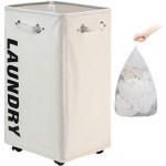 런드리백 가방 세탁 회색 29인치 회색 탈착식 세탁통베 회색 접이식 바퀴에 DOKEHOM X대형 정리함 바구니 Beige/XL 회색 : 쥬라몰