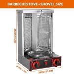 CKJZY 프로판 도너 케밥 머신, 자이로 그릴, 버너 2개, 수직 브로일러, 상업용 가정용 주방용 바베큐스토브(바베큐스토브) Barbecuestove... 