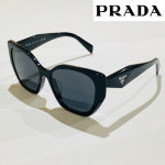 프라다 19Z-F 오버사이즈 라운드 여성 캣아이 명품 검정 호피 뿔테 선글라스 PRADA : 글라스윗
