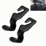 유오케이라이트 자동차용 지갑 홀더 고리 가죽 커버가 있는 금속 뒷좌석 레스트 가방 및 가방용 자동차 블랙 2팩 : 아마모