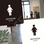 여성전용화장실표찰 여성화장실안내판 부착형 정사각 18x18cm 화이트 : 치커리샐러드