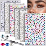 티니터 페이스 젬스 셀프 접착 주얼리, 1950PCS 헤어 펄 및 메이크업 페스티벌용 라인스톤, 얼굴, 헤어, 눈, 바디용 젬에 붙이기 : 레나제이몰5