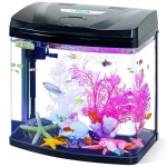 Bluecoco Betta Fish용 플립 탑 급식 포트가 있는 28.1L(7갤런) 유리 수족관 스타터 키트 매우 선명한 시야, 에코 사이클 여과, 에어 펌프... 