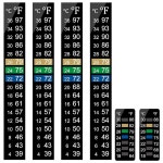 AxiyanX 수족관 온도계 스트립 6개 - 어항 및 발효 게이지에 부착, 자체 접착 온도 감지 용지, 4 -36 C/100 F, 수족관, 유리병, 양조 버킷용... 