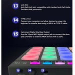 비트 메이커 컨트롤러 머신 노브 16개의 블랙 제작을 음악 미디 드럼 페이더 초급 2개의 있는 할당 가능한 패드가 위한 : Rich픽