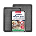 바켄 주방 베이킹 소형 중형 대형 쿠키 13 58 65 15 75 11 17 91 12 60 논스틱 다이아몬드 텍스처 바닥 PFOA PFOS 프리 오븐 금고 450 3팩... 