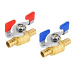 헤선 2 PC PEX 볼 밸브, 버터플라이 3/4인치 차단 ASTM 바브 있는 F1807, 핸들이 워터 크림프 레드 블루 & 2 1/2 INCH : 유림e샵