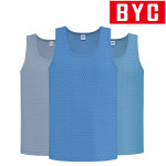 BYC 남자 유색 런닝 셔츠 칼라 색깔 메리야스 3매 순면 : BYC전문점 쭈0315